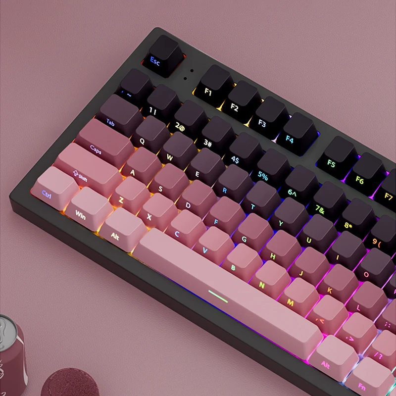 Blackberry 135 Keys Double Shot PBT Keycaps Cherry Profile Side Print Shine Through Keycaps for MX Switches Mechanical Keyboard
