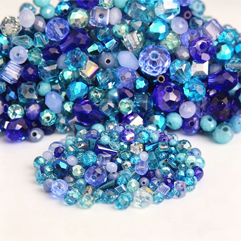 10G Mixed Shaped Size Glass Crystal Beads DIY Jewelry Accessories Loose beads