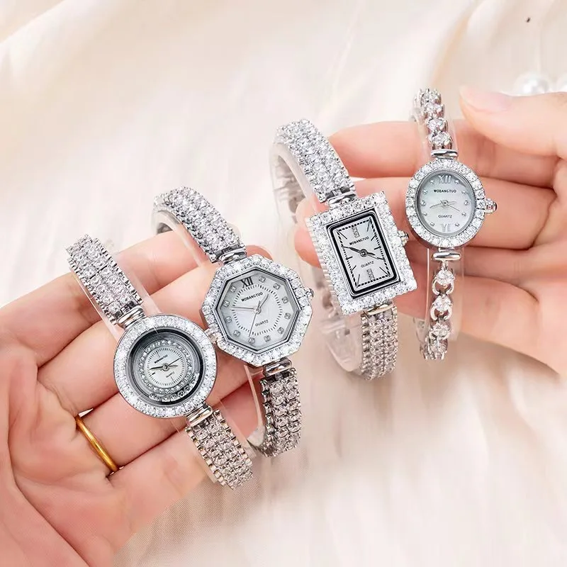 Mobangtuo Women Quartz Watch Luxury Diamond Vintage Bracelet Bangle Clock Iced Out Reloj Orologio Watches Ladies New Wristwatch