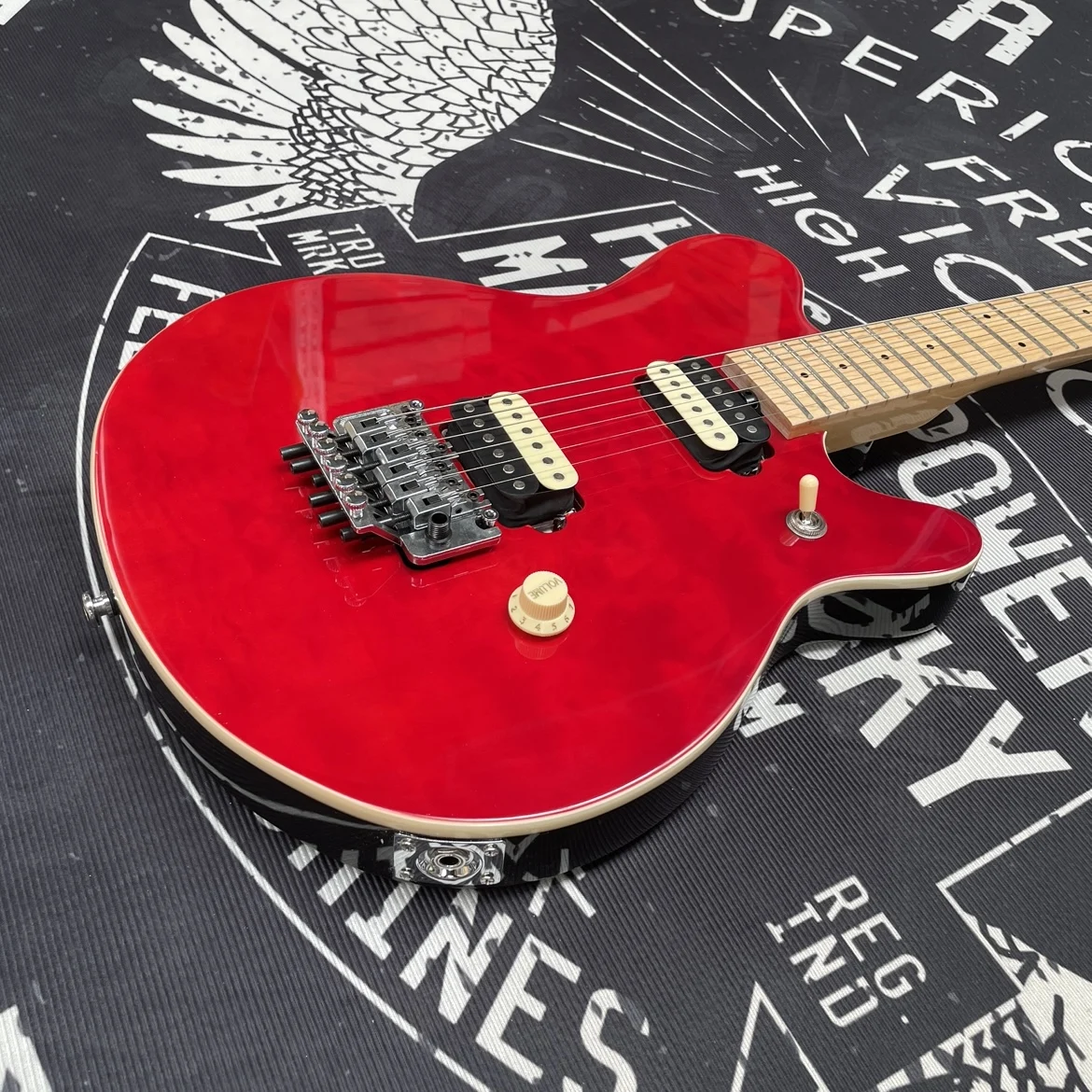 New 6-String Red Electric Guitar with Hh Pickups and Maple Fingerboard, Easy-To-Play Electric Guitarra view 5