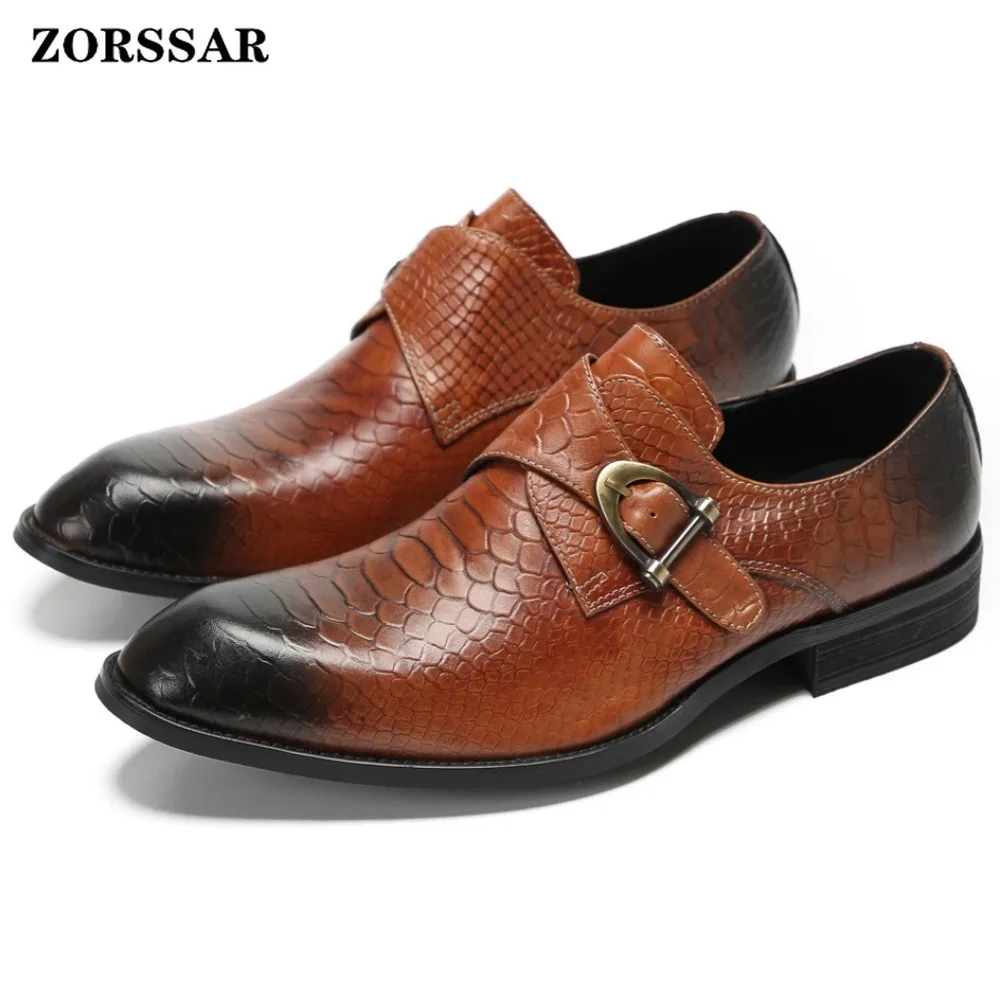 Men's Handmade Italian Style Genuine Leather Dress Shoes Pointed Toe Python Pattern Wedding Oxford Business Shoes