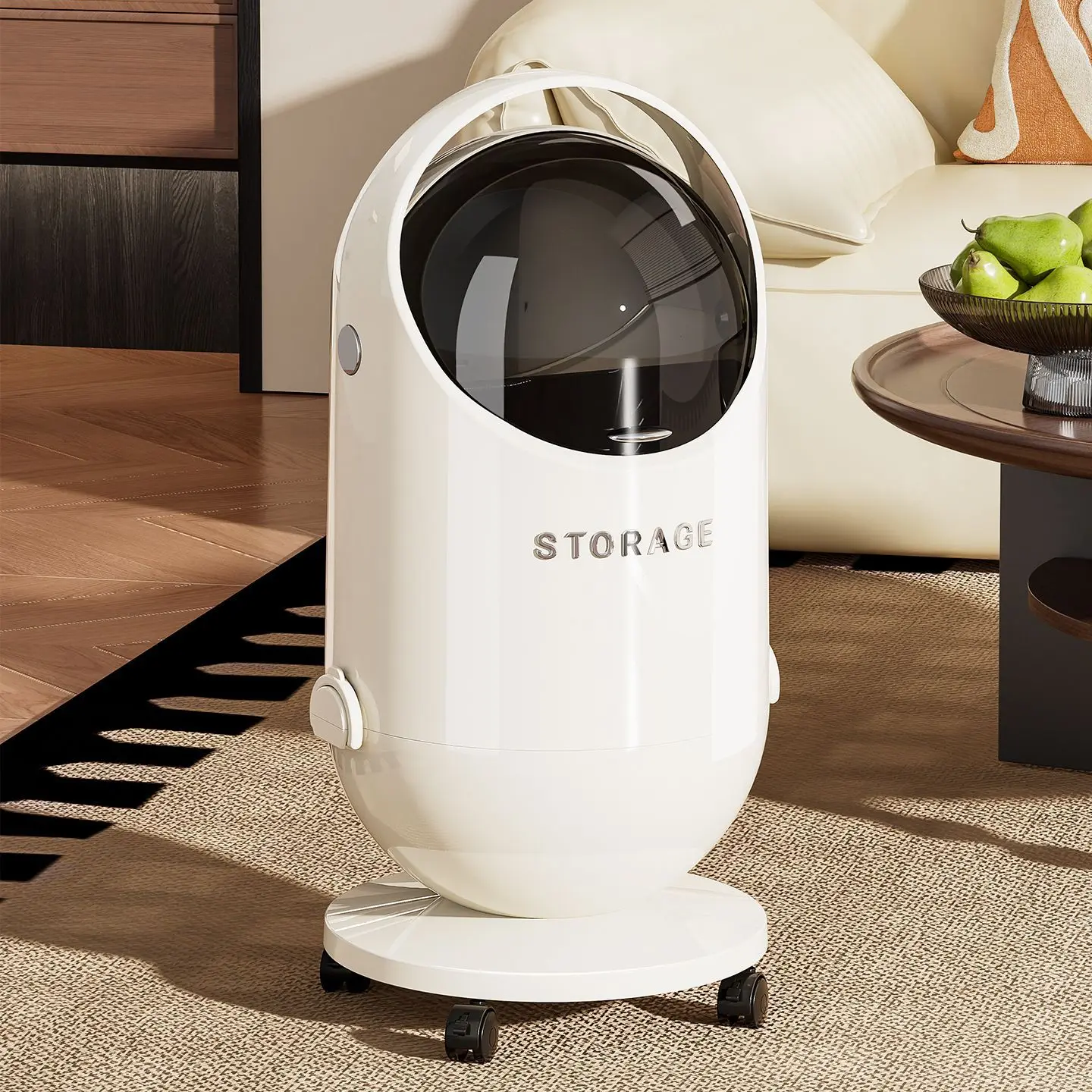 

Большая мусорная корзина с крышкой для дома, двухслойная, на колесиках, для хранения в гостиной и спальне, класса люкс