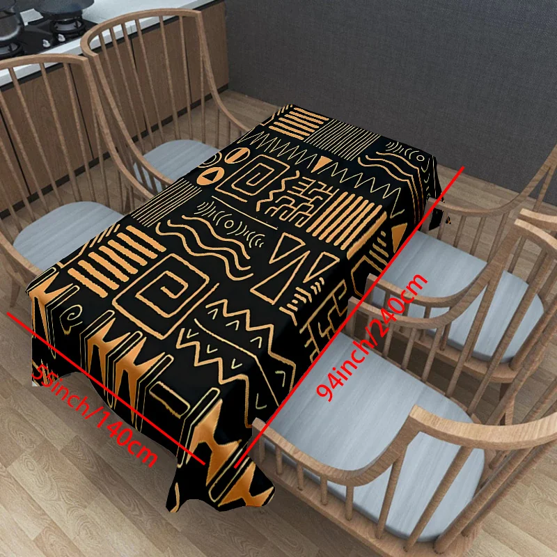 Jit, 1 piece, polyester tablecloth, classical totem pattern tablecloth, retro ethnic style tablecloth.PMJ