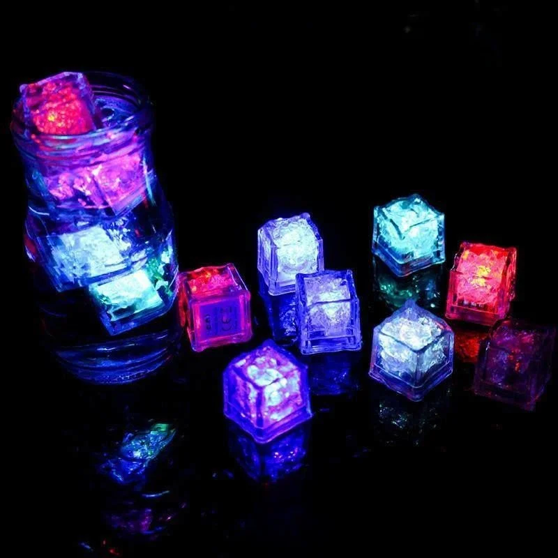 Water Activated LED Ice Cubes Waterproof Sui Lamp  Changing Electronic Toys Instantly Light up When Dipped in Water