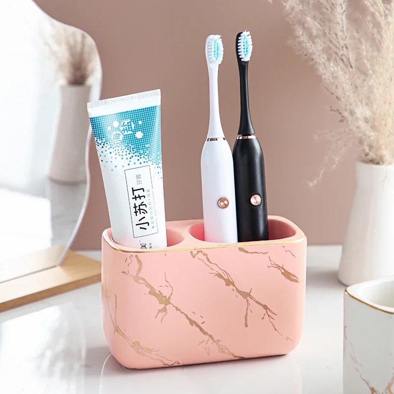 Light Luxury Electric Toothbrush Rack Bathroom Toothpaste Toothbrush Makeup Brush Comb Storage Box Pen Holder Bathroom Supplies