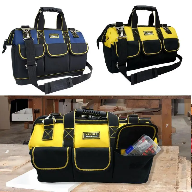 

Tool Bag With Waterproof Bottom Ergonomic Tool Organizer With Multiple Pocket Portable Organizer Bag Multipurpose Tool Bag For