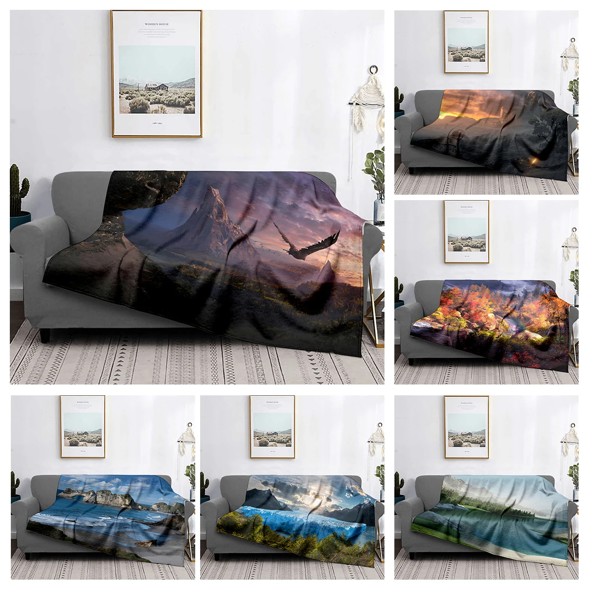 Home decoration plush Sofa blanket Colorful Animal  Bedspread on the bed anime fluffy soft blankets thick blanket for winte