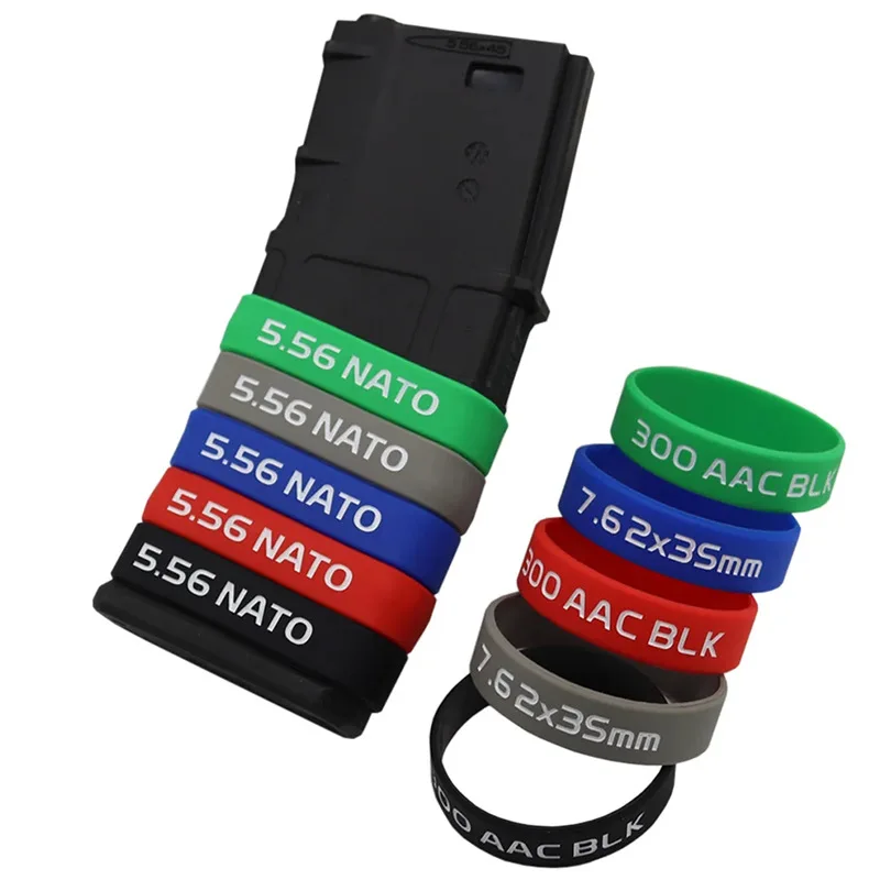 6pcs/pack Magazine Marking Band For 5.56 Nato 300 Blackout 7.62x35 Mm Magazine Marking Rubber Band Muti-colors High Quality