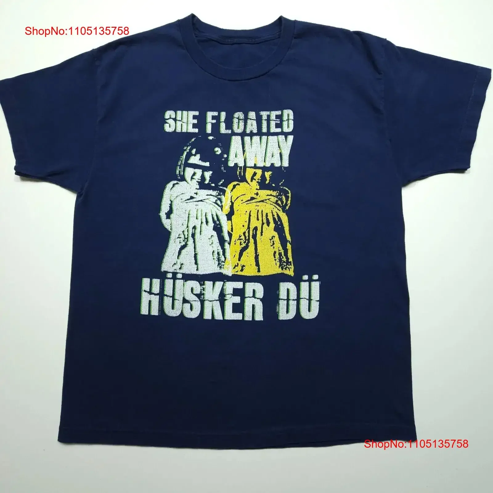 Husker Du Band She Floated Away T Shirt Black S 5XL 1B0221 vintage Washed Soft fashion Comfortable Breathable