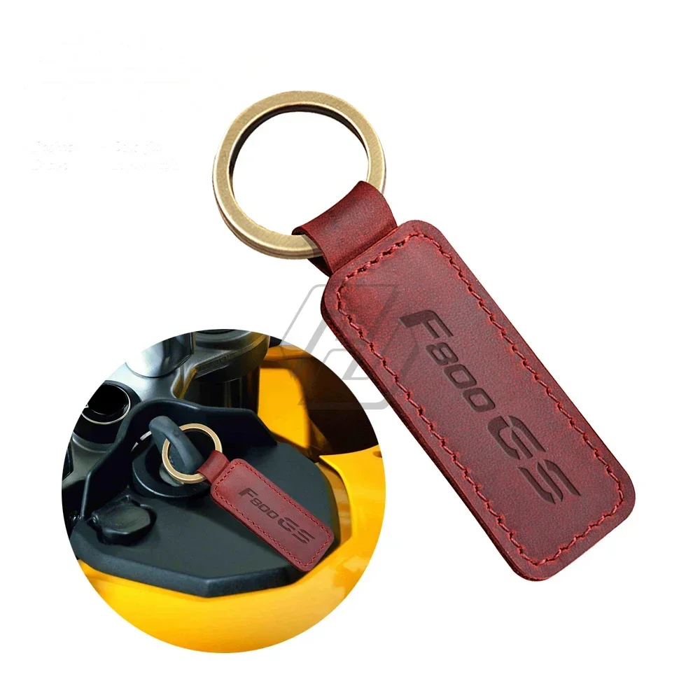 For BMW Motorrad F800GS F800 GS Motorcycle Keychain Cowhide Key Ring