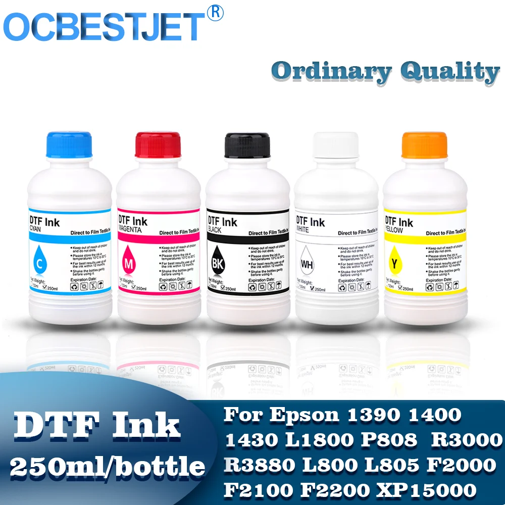 250ML/Bottle DTF Ink Ordinary Quality PET Film Transfer Ink For Epson I3200 P800 L1800 1390 L800  PET Film Printing And Transfer