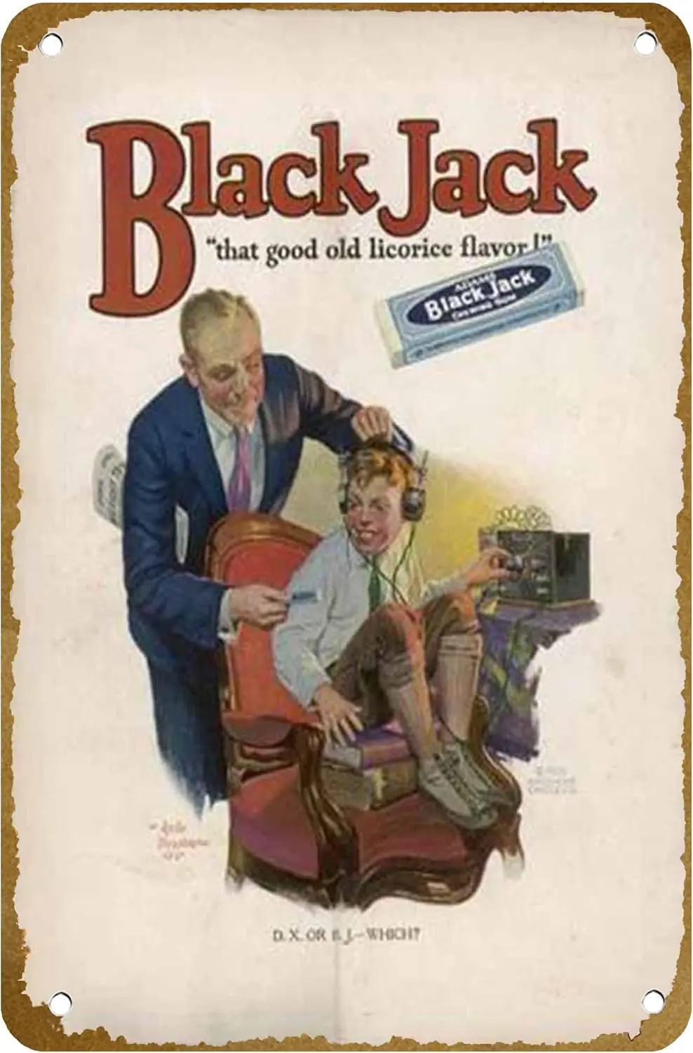 Black Jack Chewing Gum in Licorice Flavour Poster Metal Tin sign Logo Family Club Bar Cafe Bedroom Art Wall Decoration Gift