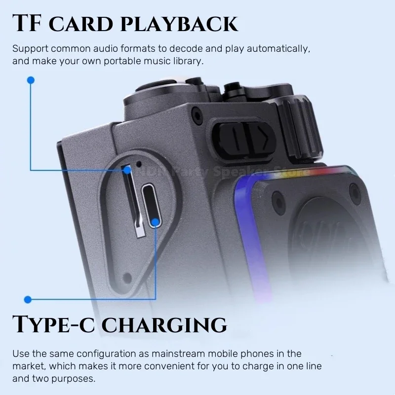 2025 جديد صغير الحجم سماعة لاسلكية تعمل بالبلوتوث مكبرات الصوت للهاتف المحمول أضواء RGB الرياضة في الهواء الطلق صندوق الصوت جيب مشغل MP3