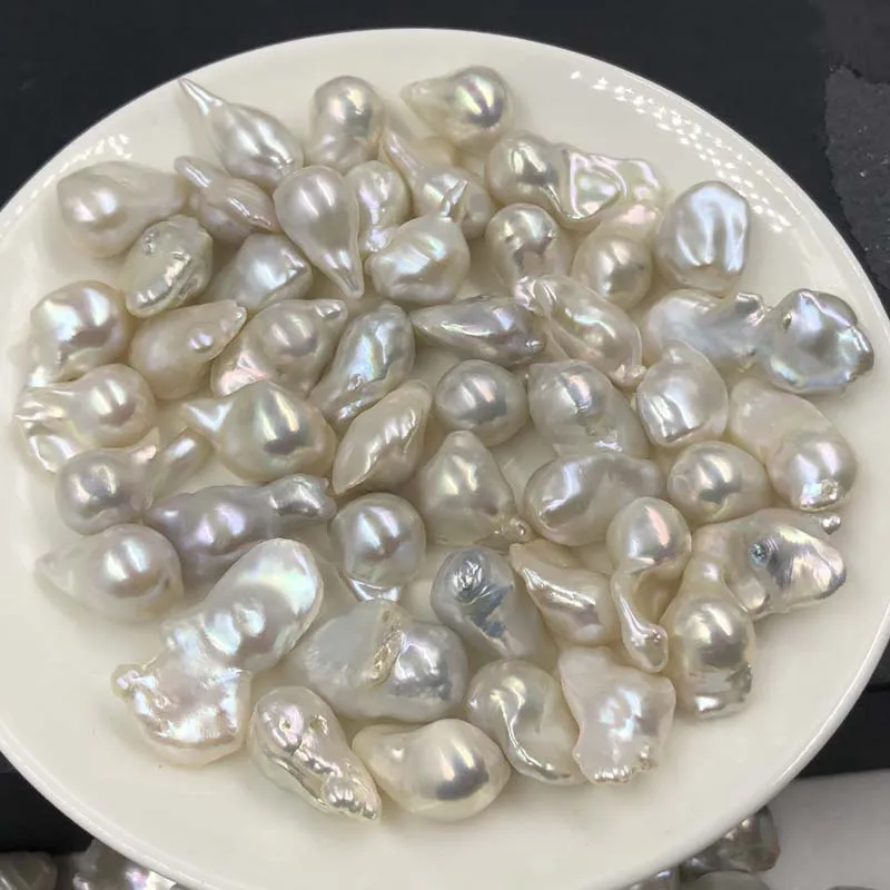 

ELEISPL JEWELRY LOts 150g Natural Colors Baroque Pearls 15-25mm Undrilled White Loose Beads #22010456-2