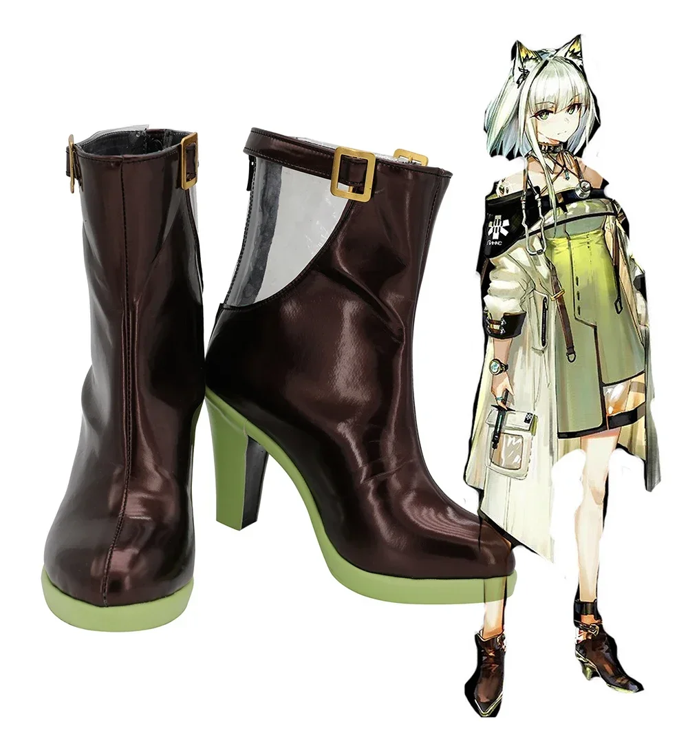 Juego Arknights Kal'tsit botas de Cosplay zapatos marrones de tacón alto hechos a medida para mujeres accesorios de disfraz de fiesta de Halloween Cosplay