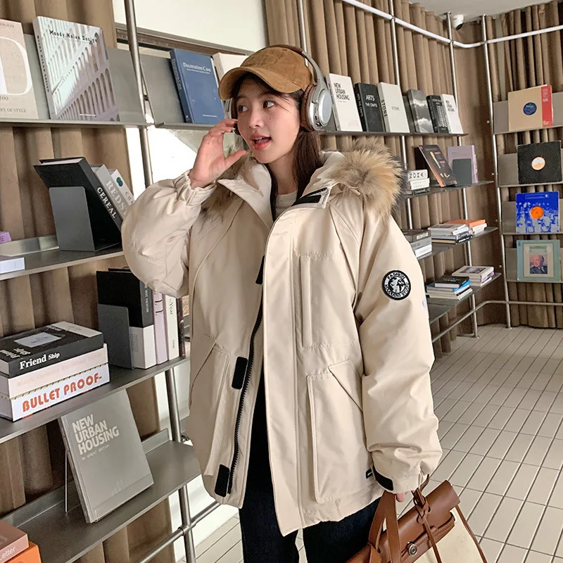 قسط 90% أسفل سترة. غطاء محرك السيارة من فراء الراكون الحقيقي وتصميم المرافق. دفء طويل صديق للصغير لعام 2025.