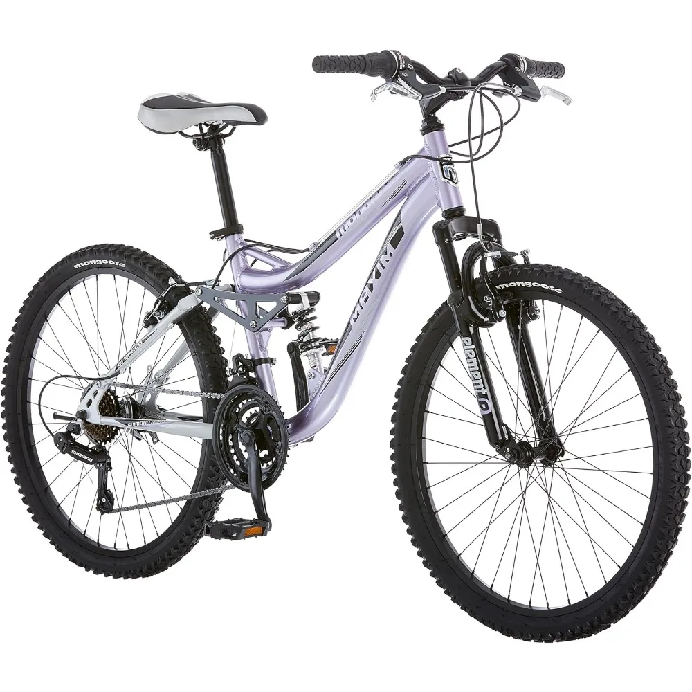 

2024 New Girls Mountain Bike, 24-Inch Wheels, Aluminum Frame, 21-Speed Drivetrain, Lavender