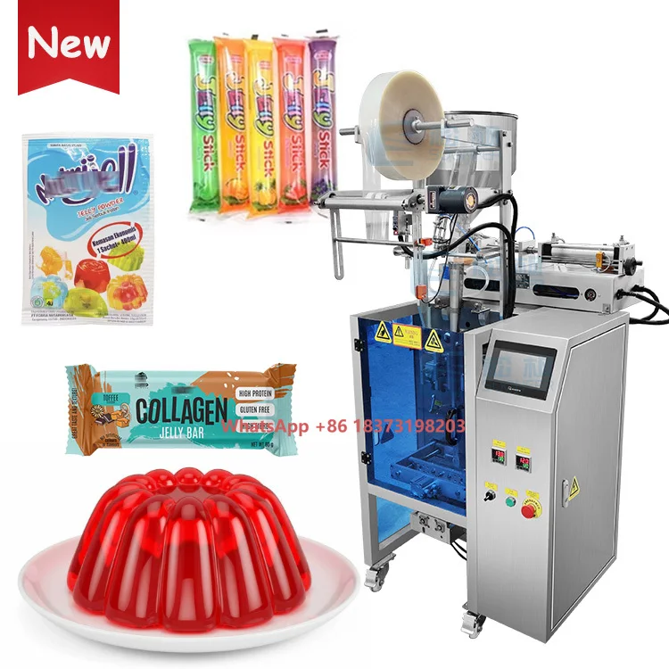 Máquina envasadora automática de mermelada de gelatina de arándanos y fresa, pasta de gel de energía, jarabe de miel, Vffs Stick