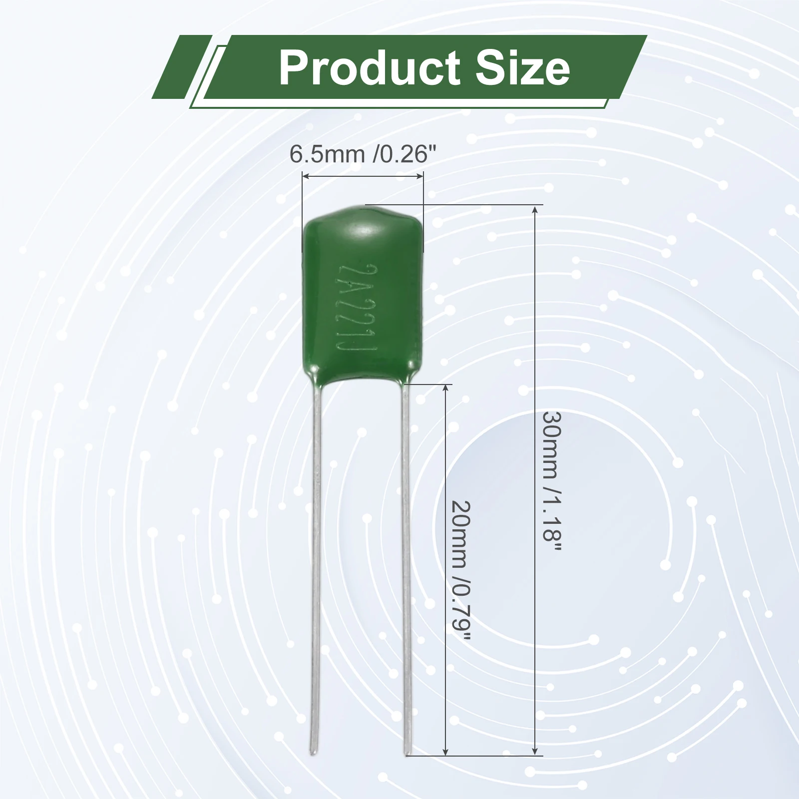 50Pc Metallized Polypropylene Film Capacitor 100V 5% Metallized Polyester Film Capacitor Bulk Electronic Component AssortmentKit