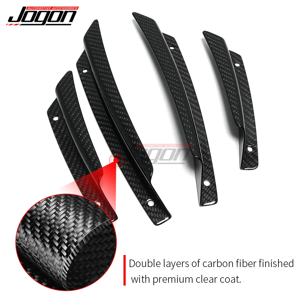 4pcs Real Carbon Fiber Front Bumper Canards Trim For Corvette C8 Stingray Z06 Z51 2020-2024 Front Bumper Lip Protector Cover