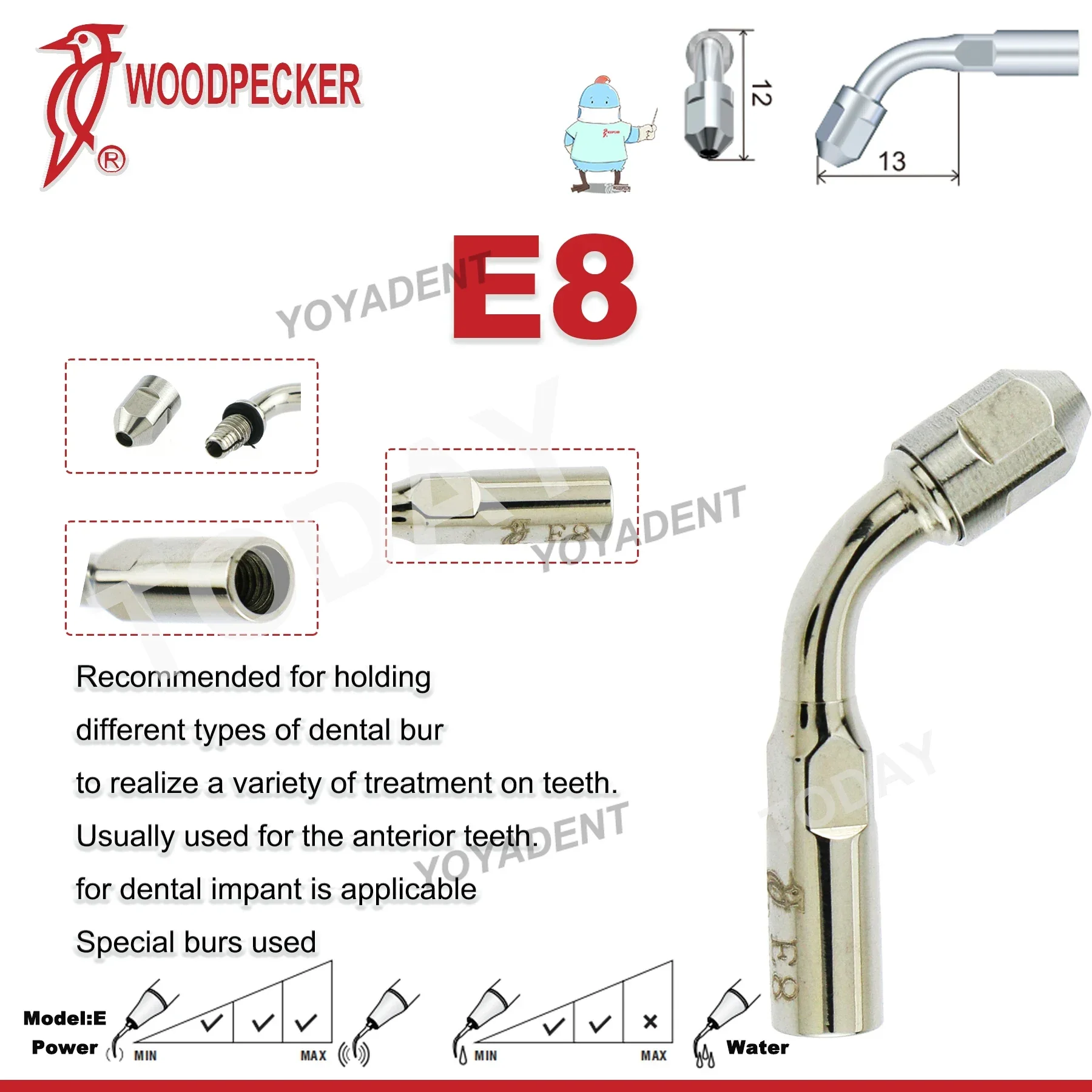 Specht Tandheelkundige Ultrasone Piezo Scaler Handstuk LED HW-5L Scaling Tips Fit UDS EMS Ultrasone Scaler Tandheelkundige Gereedschappen