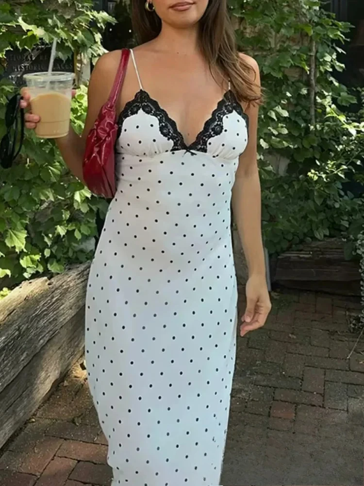 KONDALA-vestido largo sexi y elegante para mujer, vestido de fiesta con lunares, sin mangas y espalda descubierta, moda de verano 2025, vestido elegante para discoteca de noche