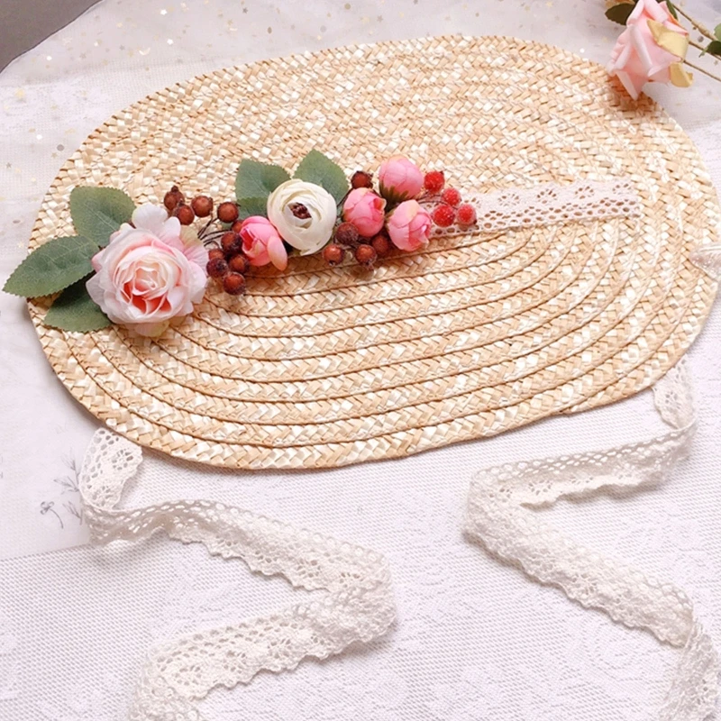 Sombrero con sombrilla sombrero playa, decoración flores, sombrero para para chicas fiesta