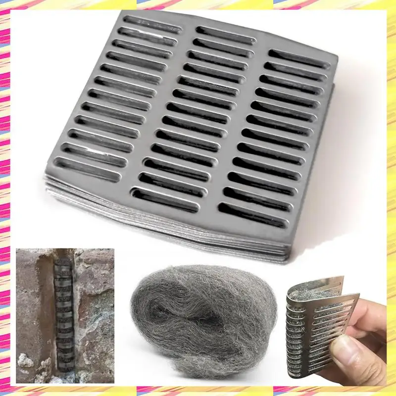 ABJJ 40PCS Stainless Steel Brick Drain Hole Covers For Brick Walls, Steel Wool Fill Refractory Bricks To Fill Different Size