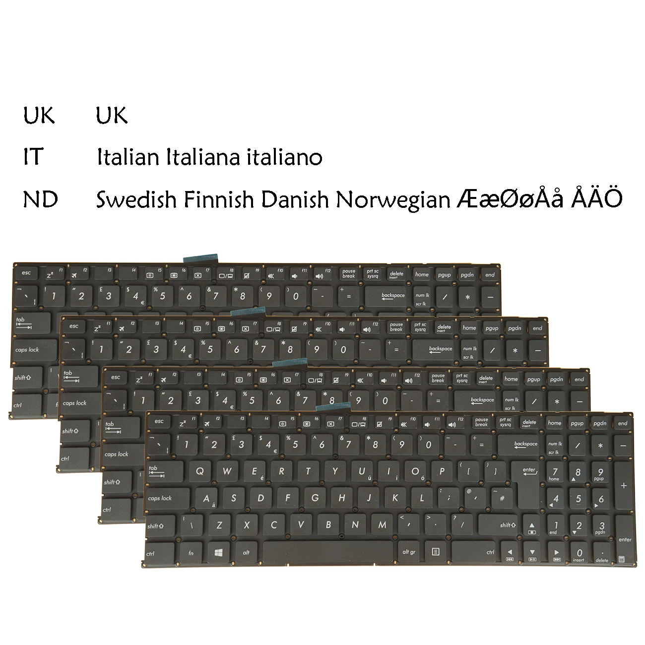 UK Italian Swedish Finnish Danish Norwegian Keyboard For Asus X551C X551M X553M X553S X553SA X554L X555BA X555BP X555DA X555DG
