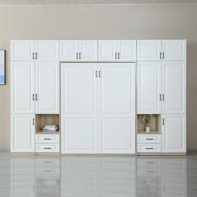 Invisible bed, multifunctional wardrobe integrated folding bed, combination bed, small studio study, bedroom front turnover
