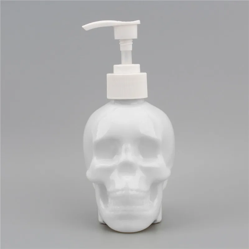 

2024 Hot Creative Skull Hand Sanitizer Bath Lotion Dispenser 350ml PET Plastic Replacement Bottles