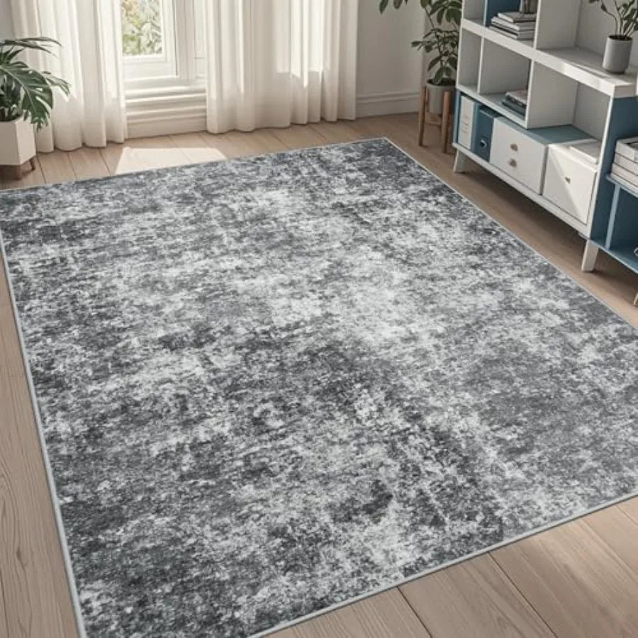 

5x8 Area Rugs for Living Room Rug Washable: Abstract Rug for Dining Room Bedroom Carpet Non Slip 5 by 8 Indoor Modern Nursery H