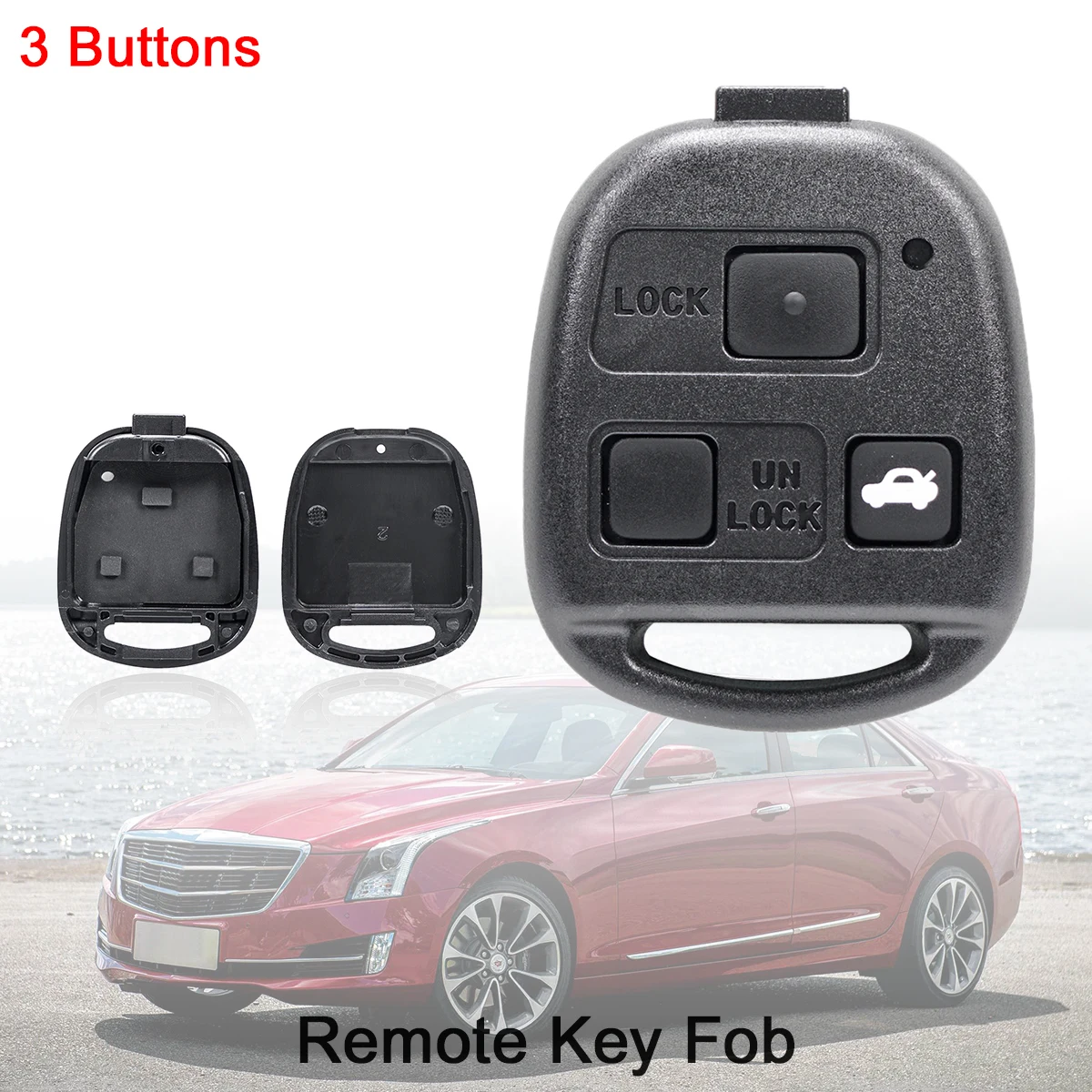 3 Button Remote Car Key Shell Case No Blade for Toyota Camry Rav4 Corolla Prado Yaris Tarago Cruiser Land Lexus RX300 ES300 LS40