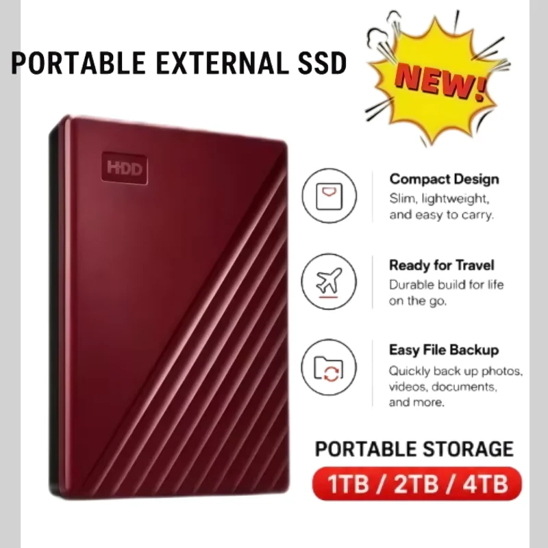 New 2.5 Inch External Hard Drive,Fast Data Transfer, Multi‑Device Compatible Portable HDDDurable Storage Disk for Data Backup