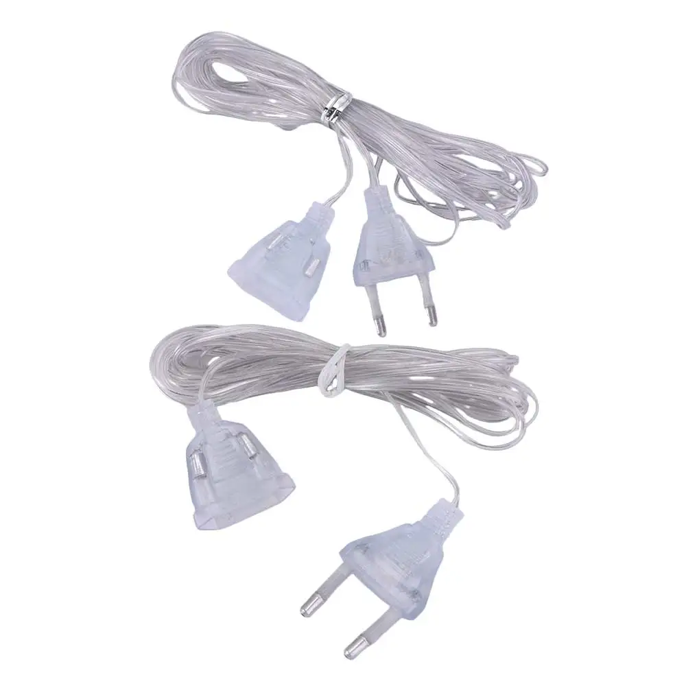 Plug LED String Light Fairy Lights Transparent Extension Cable Power Extension Cord Extender Wire Light String Extension Cord
