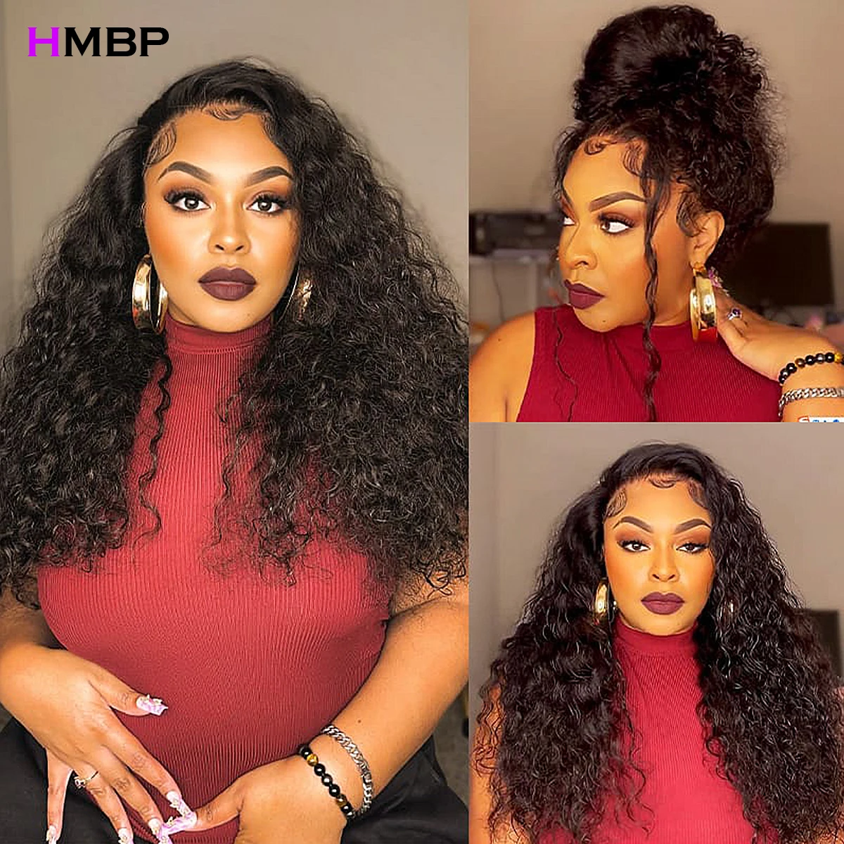 450 Density Invisible Drawstring Cap 360 Full Lace Frontal Wigs Glueless Human Hair Wigs 40in Kinky Curly Brazilian Virgin Hai