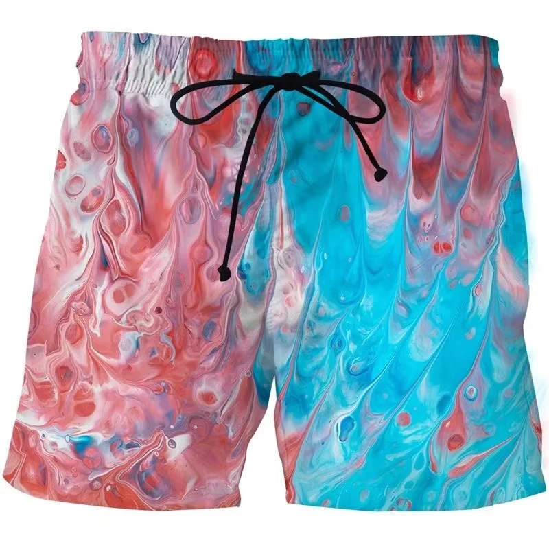 

3d Printed Paint Graffiti Shorts For Men Street Hip Hop Casual Clothing Short Pants Cartoon Cute Ice Cream Pattern Board Shorts