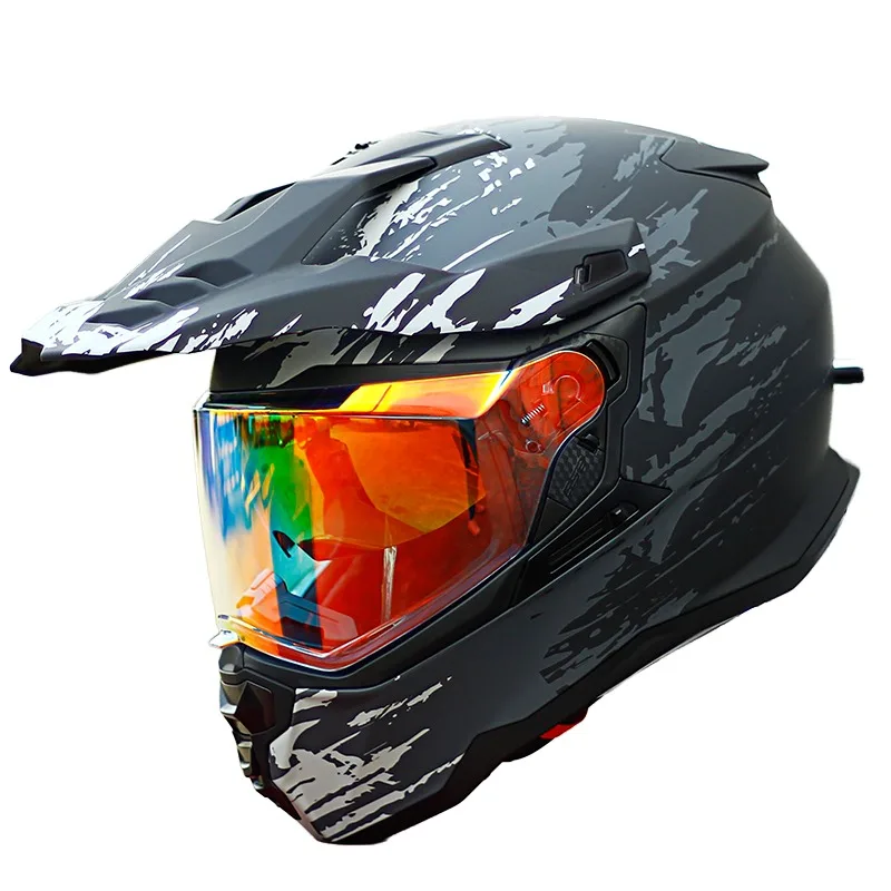 

Airo New Dual Visor Fog-proof Off-road Motorcycle Rally Full Face Helmet ABS Material All Seasons Safety Helmet for Men
