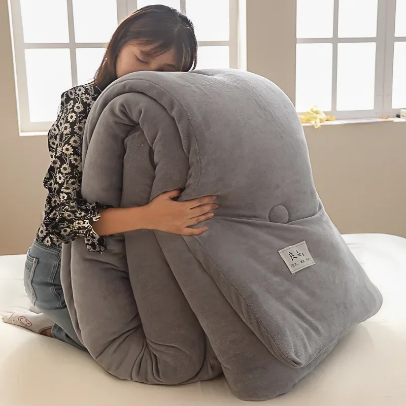2024 new thickened warm double-sided milk fleece single double winter quilt core skin-friendly warm not sultry