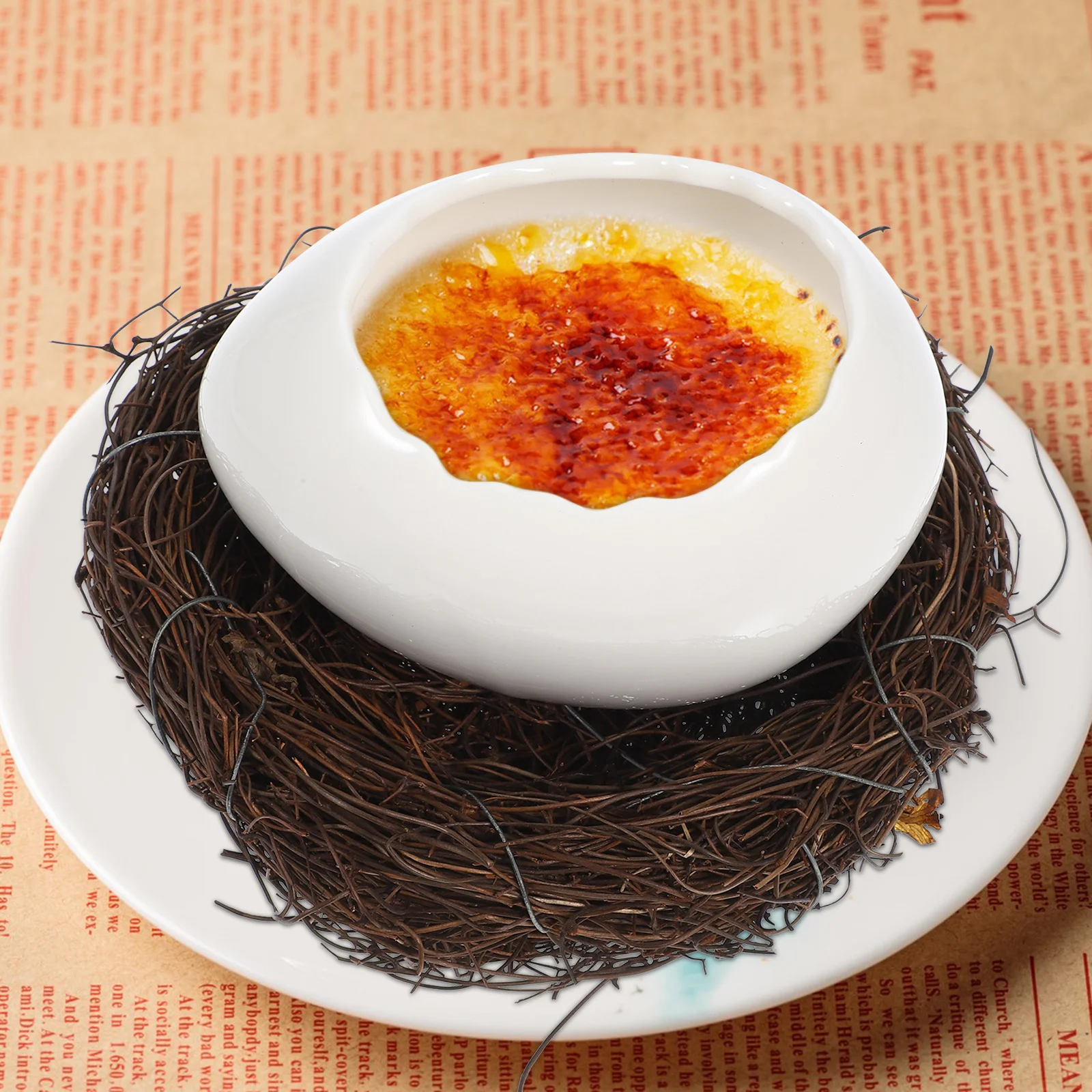 

1pcs Eggshell Sweet Dessert Bowl Ceramic Small Serving Bowl For Home Restaurant Decoration Pudding Snack Container Kitchen