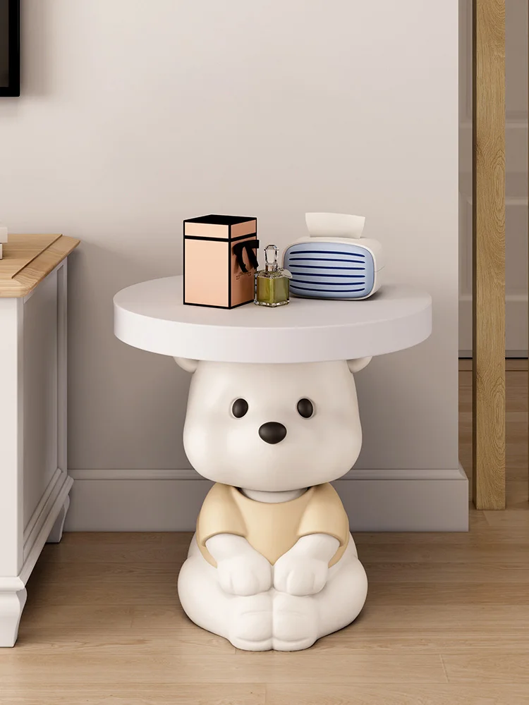 Room Decor Bear Coffee Table Living Room Furniture Sofa Side Tables Creative Home Decoration Large Landing Nightstands Ornament