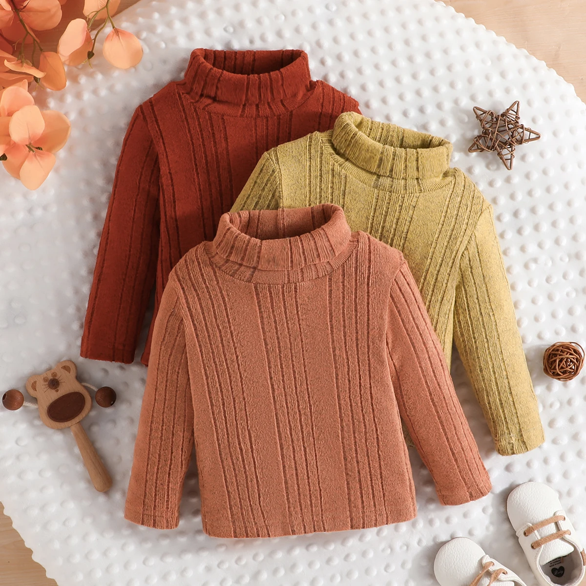 3PCS Set Ootd Terno for Newborn Baby Unisex Boy Girls Top 3-24 Months Fashion Long Sleeve Warm Sweater Winter