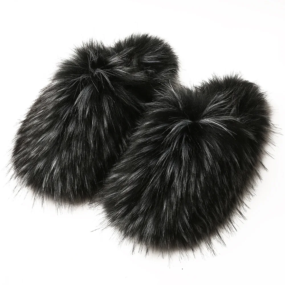 Women's Fuzzy Slippers for Fall and Winter, Home Use, Fleece-Lined, Warm, Faux Fur, Non-Slip, Toe-Covered, Fuzzy Slippers view 5