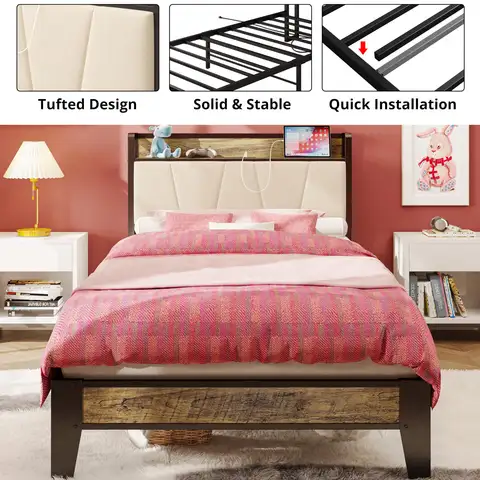 8 best sales queen size-sängramar med huvudgavel - №8