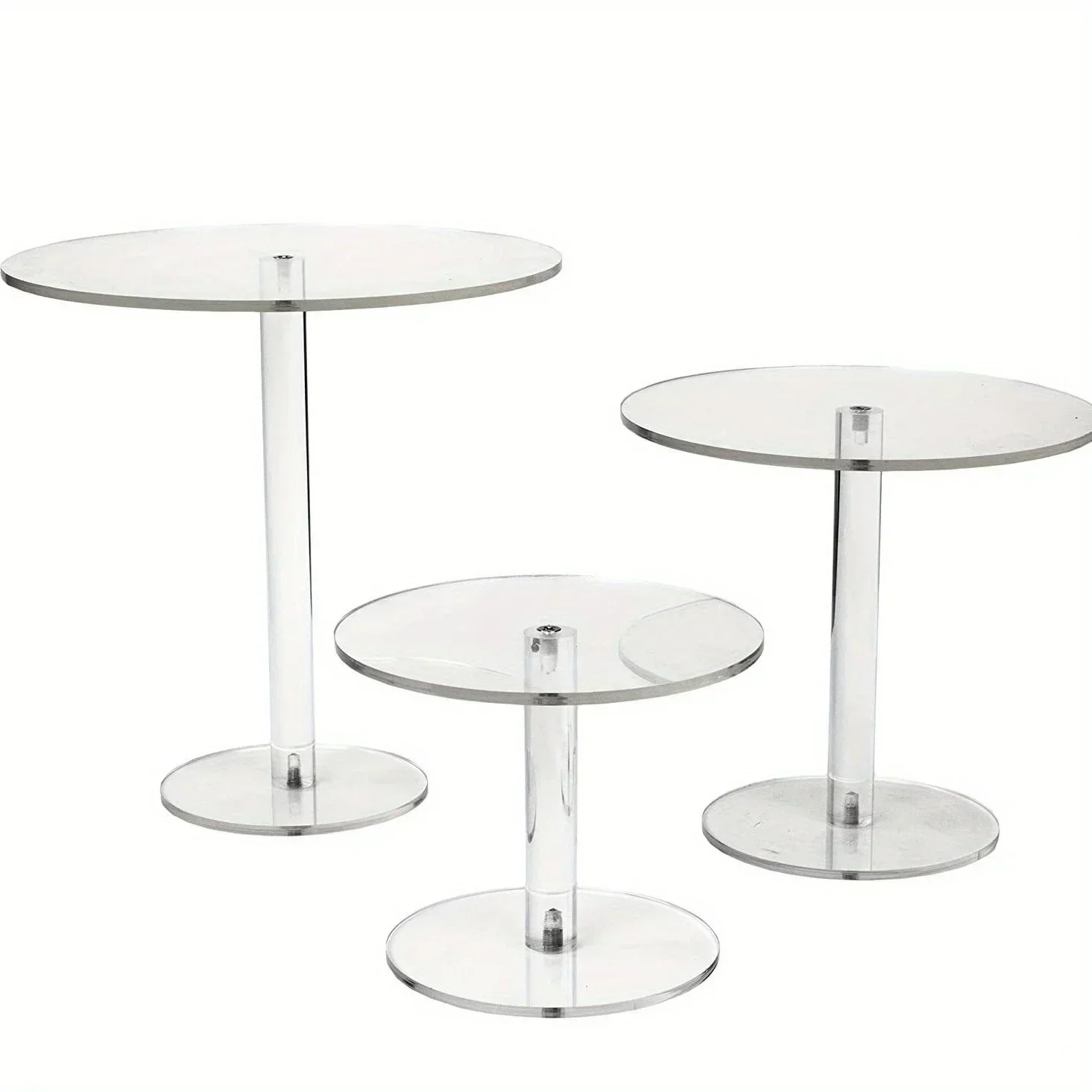 3pcs Clear Acrylic Cake Display Stand Centerpiece, Party Decoration Dessert Table Decorations, Wedding Party Events Decor