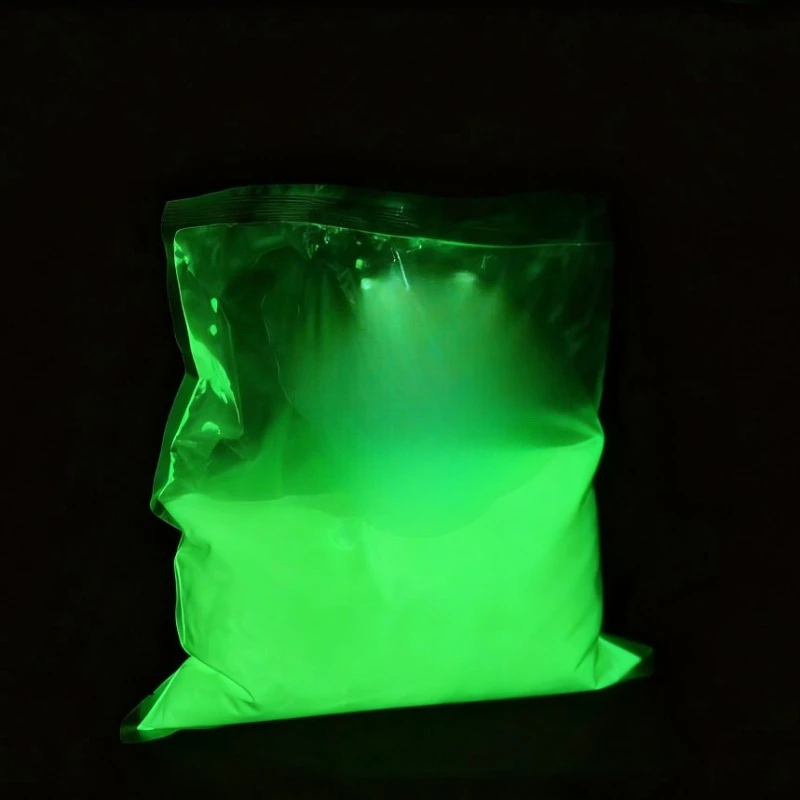 1000g/300 Mesh Highlighting Night Glow Powder DIY Bicycles Shoes Surface Coating Raw Material Yellow-green Night Glow Powder view 2