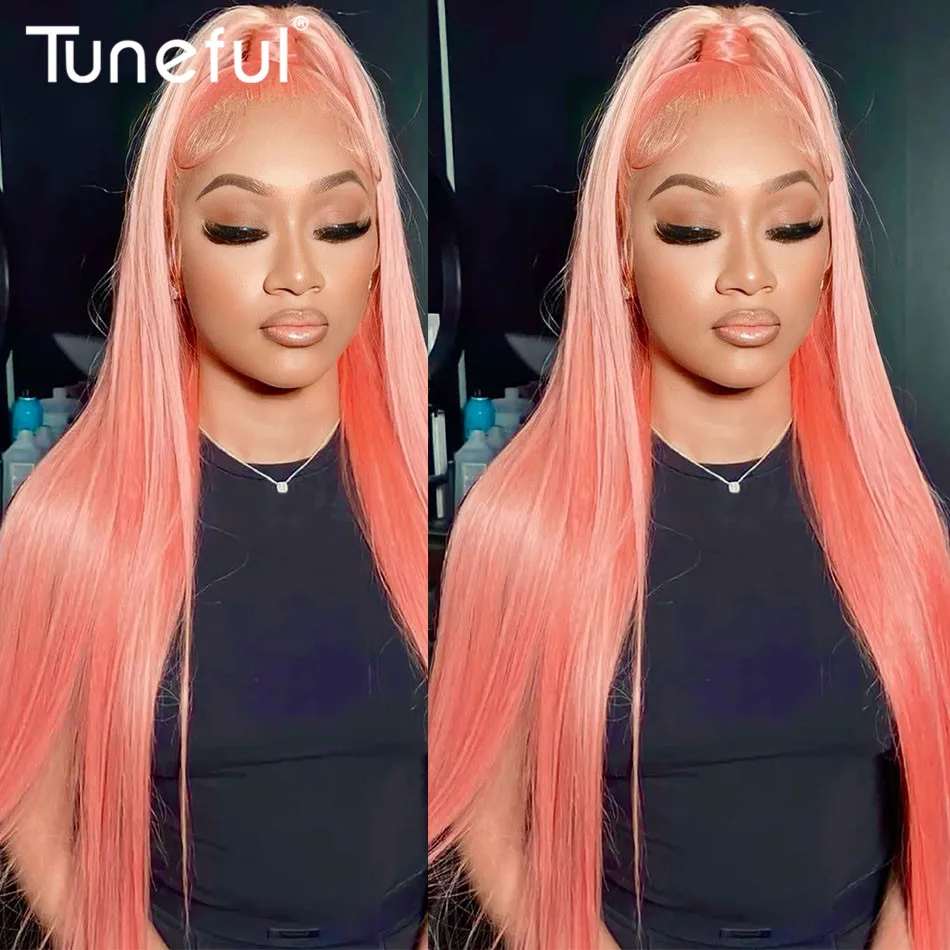 10A Pink Colored Human Hair Wigs 13x6 HD Lace Frontal Human Hair Wigs Tuneful 613 Original Colored Long Straight Lace Front Wigs