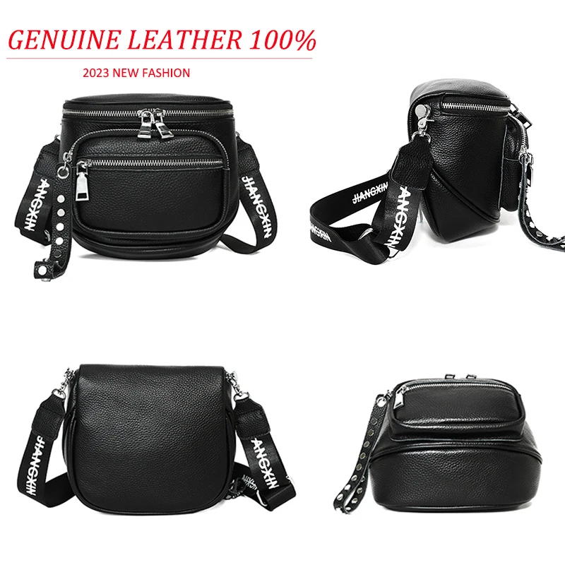 High Quality 100% Genuine Leather Women Handbags Cowhide Ladies Shoulder Bag Fashion Luxury Ladies Messenger Bag Female Tote Bag