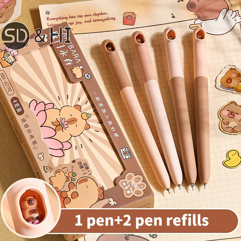 1Set Nette Capybara Gel Stift Kawaii Capybara Schnell Trocknend Schreiben Glatte Stifte Kreative Neutral Stift Schreibwaren Büro Liefert