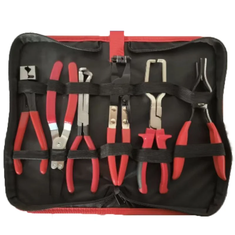 Alicate de remoção de conector de mangueira, 6 peças, alicate de separação, alicate redondo de unhas, alicate de remoção de conector de mangueira, alicate de braçadeira de tubulação de água de carro